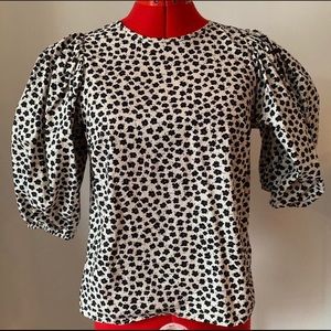 H&M floral puff sleeve top XS